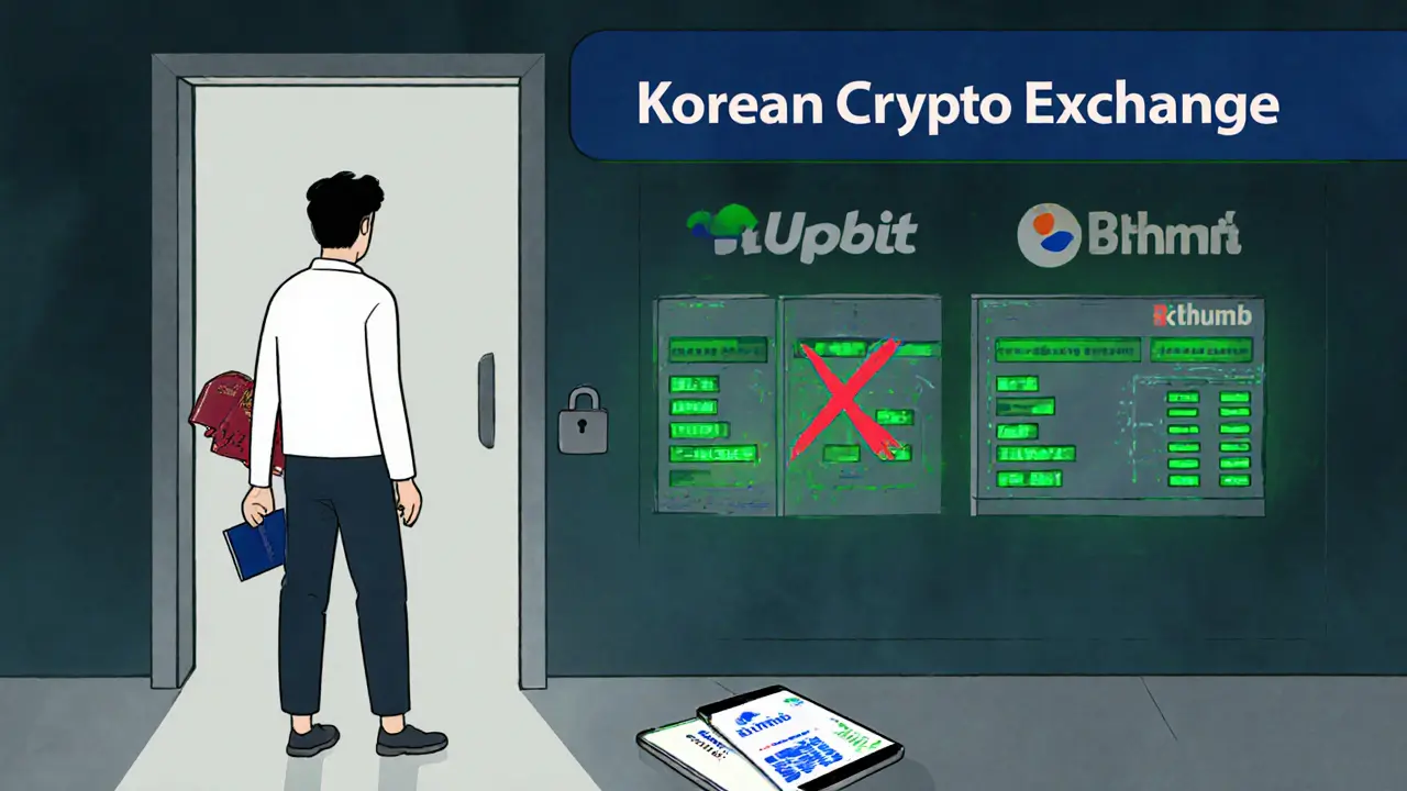 Foreign tourist locked out of Korean crypto exchange with ARC and phone unused.