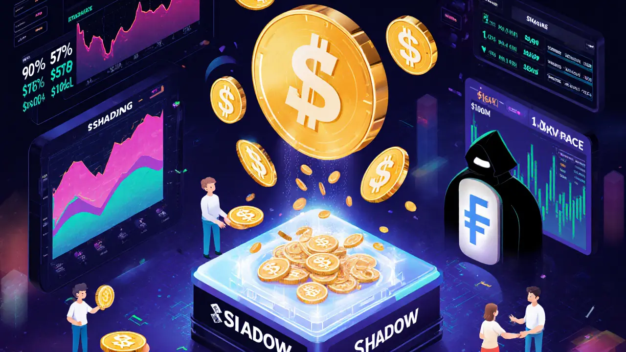 Digital marketplace where fee rewards flow to liquidity providers, showing Shadow Exchange&#039;s 57% market dominance on Sonic.