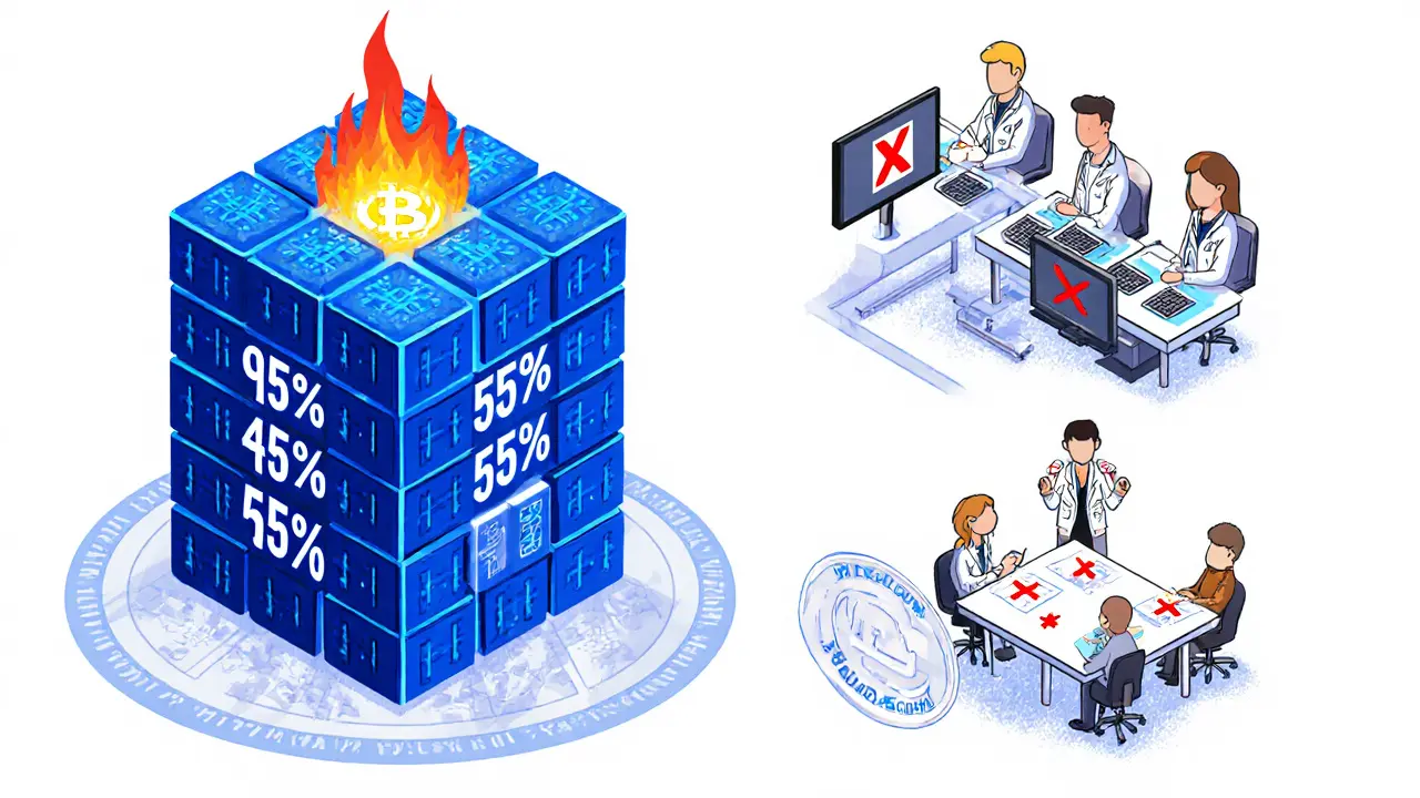 A giant cold storage vault with 95% secure assets, blocking cyberattacks and rejecting meme coins.