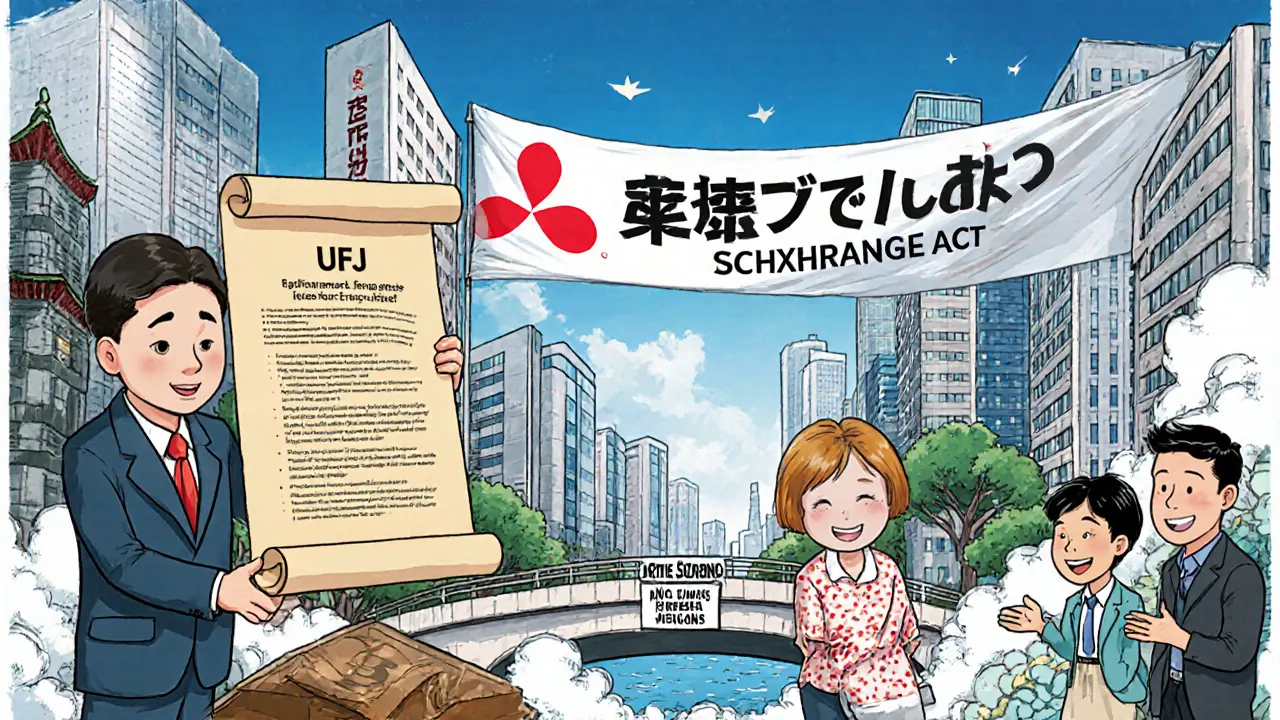 A transition from old crypto rules to new financial regulations, connecting banks and digital assets.