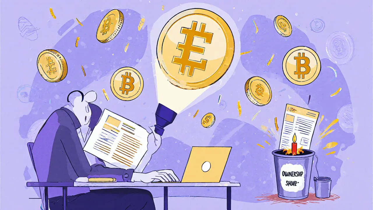 A writer receives direct crypto payments as NFT tokens float above their laptop, while a burning social media feed sits in trash.