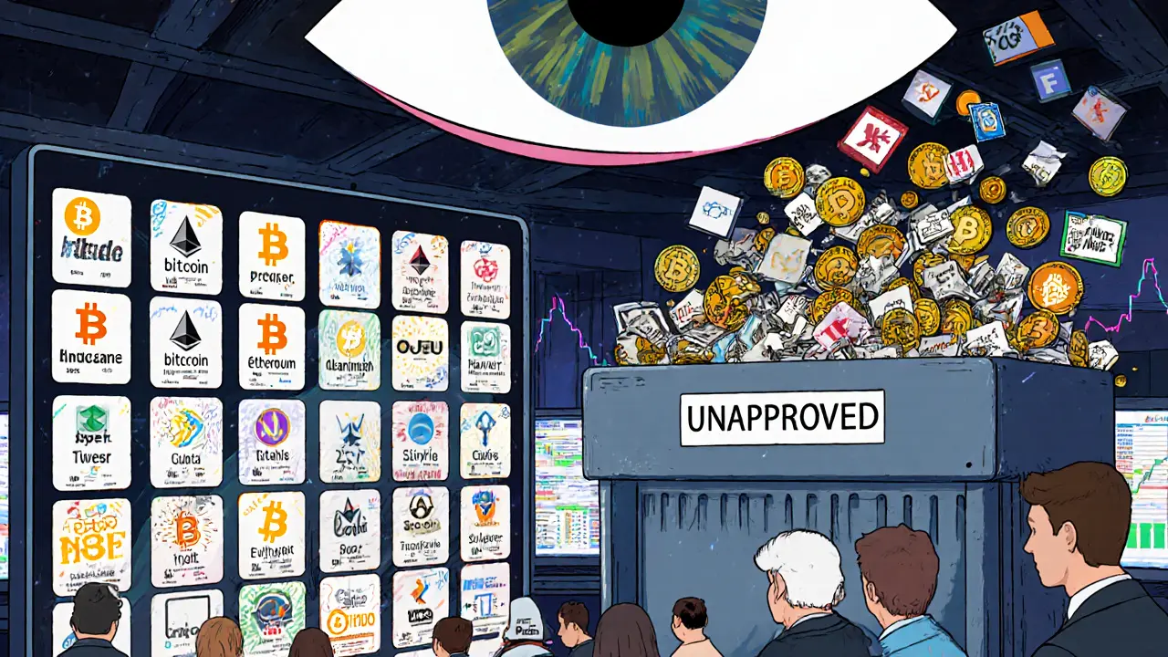 Crypto exchanges pruning their asset list from 850 to 120 approved tokens under OJK supervision.