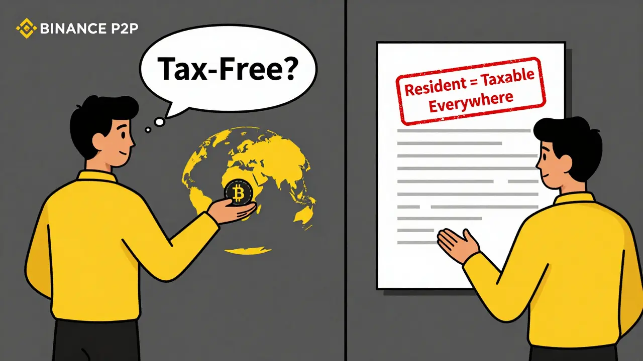 Split scene: trader using international crypto platform vs. receiving tax notice from Indian authorities.