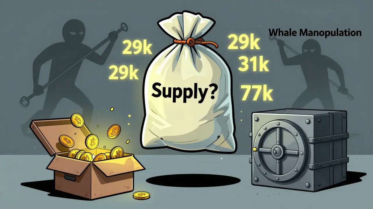Illustration of WDOT supply confusion and wallet security risks.