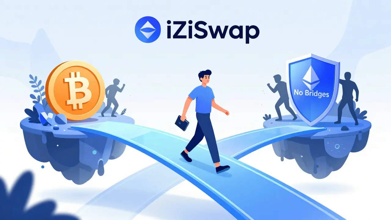 Illustration of seamless cross-chain swap via iZiSwap protecting against hacks