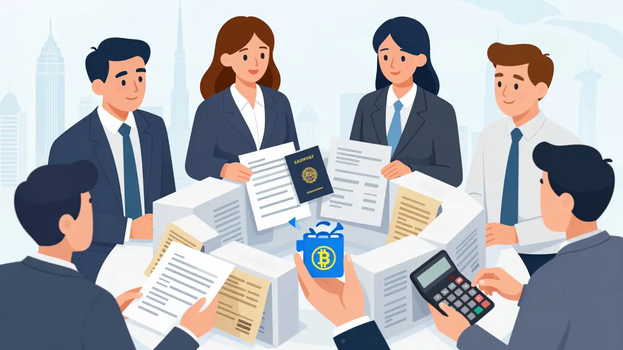 Team of lawyers and accountants helping a client navigate complex tax migration