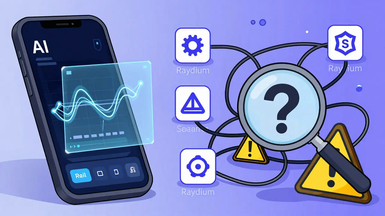 Illustration of AI fitness app interface and trading risks