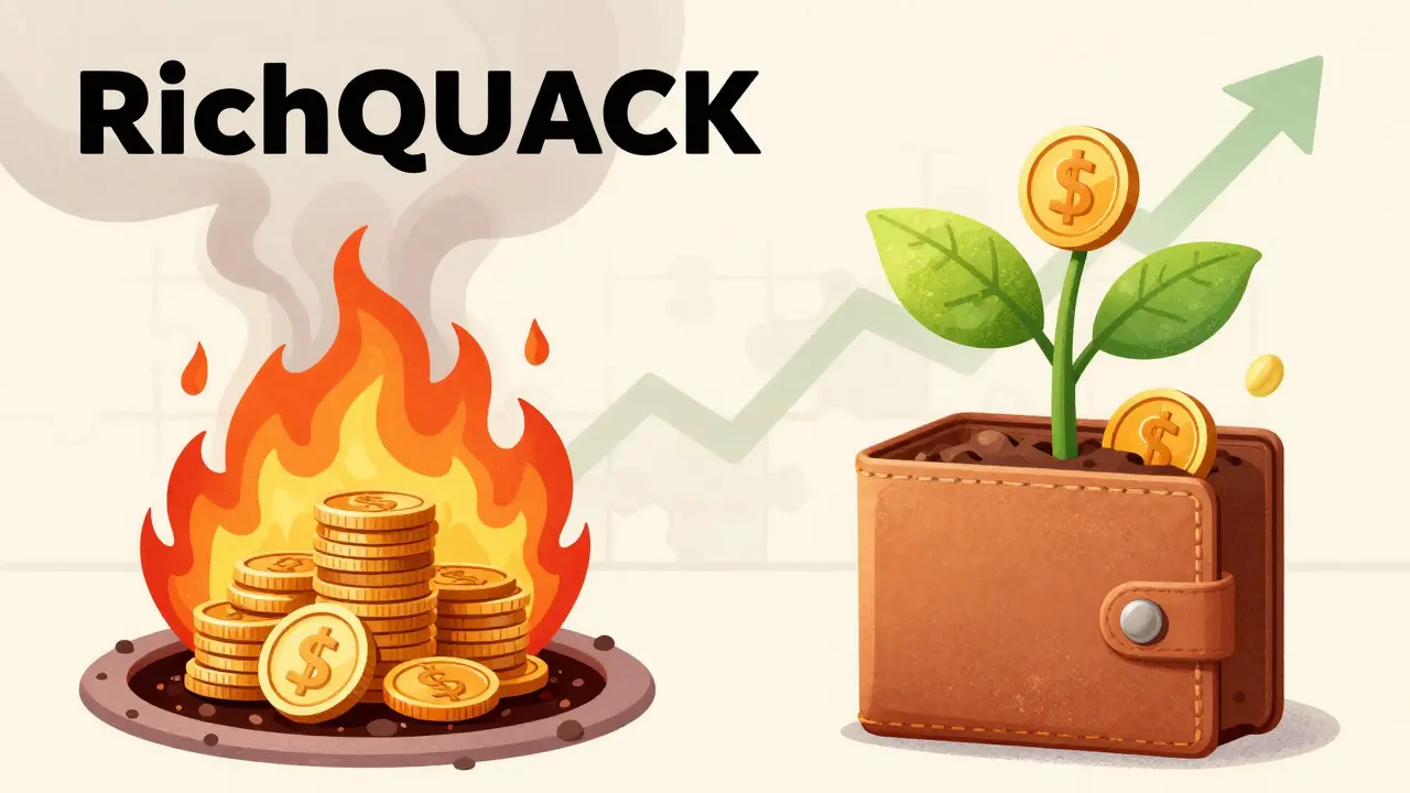 Visual metaphor of token burning and passive rewards growth
