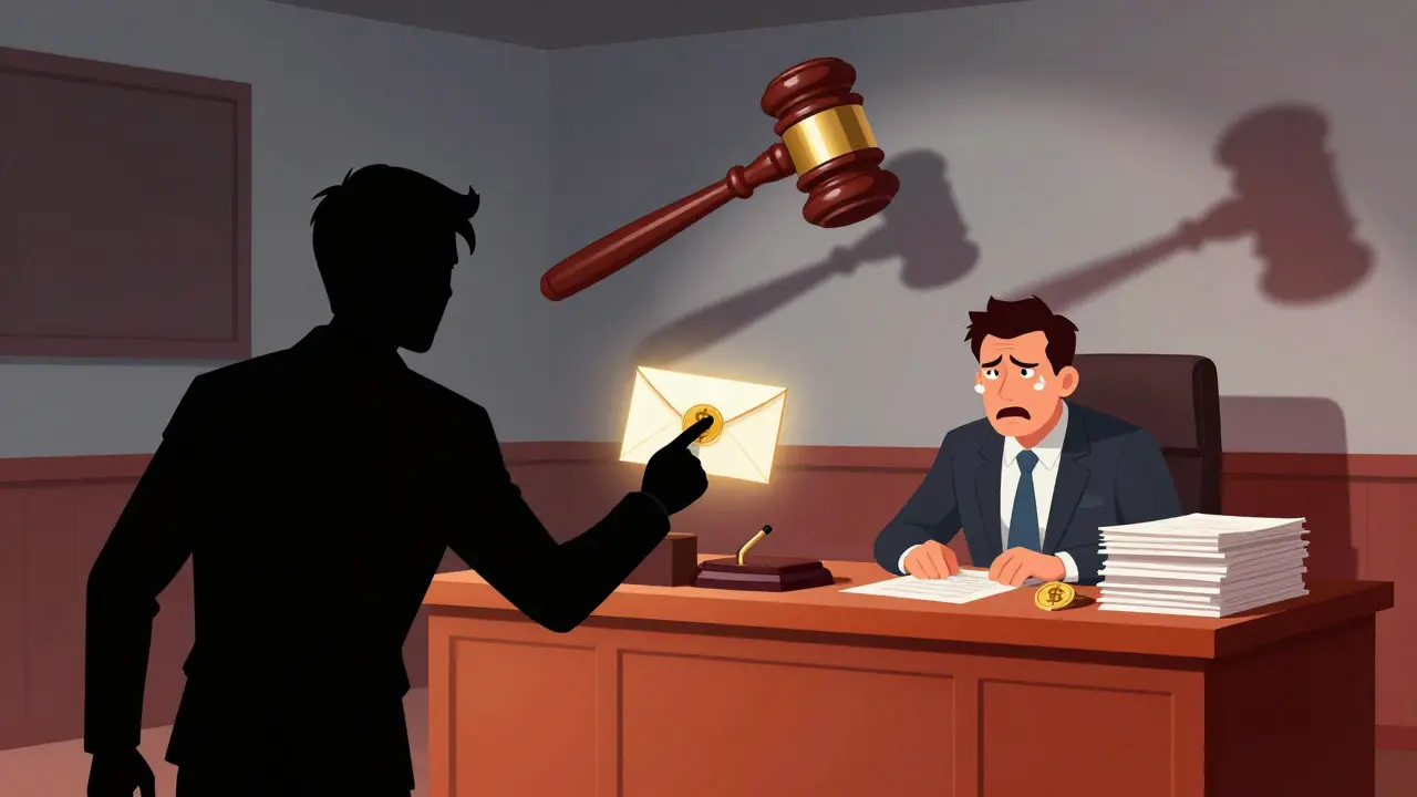 Whistleblower accuses crypto CEO in dramatic courtroom illustration