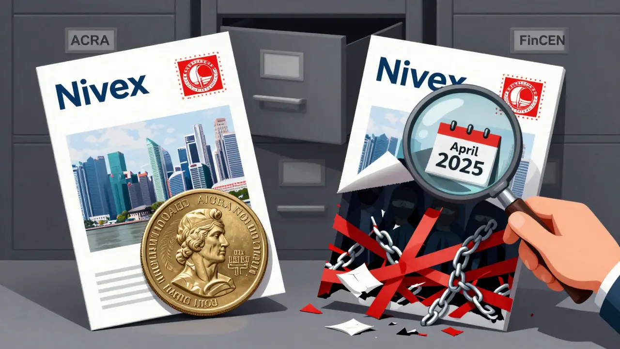 Illustration peeling back Nivex marketing to reveal hidden risks and recent dates.