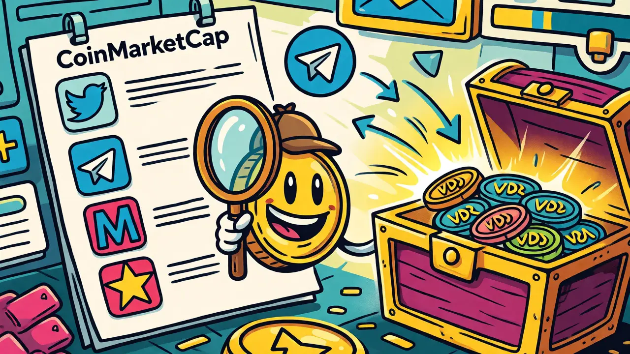 Detective character checking social media tasks to unlock a treasure chest of crypto